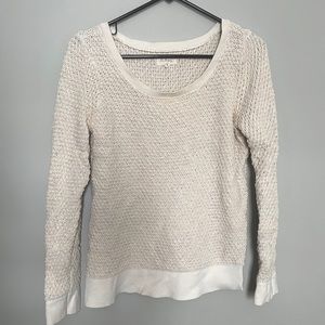 Lou & Grey off-white and cream crocheted sweater
